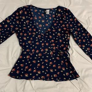 Floral Wrap Top